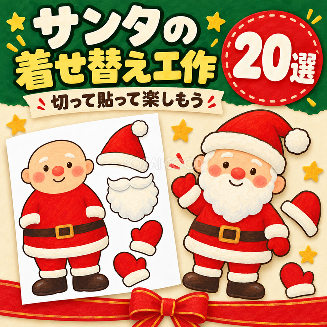 サンタの着せ替え工作20選 サンタの着せ替え工作20選
