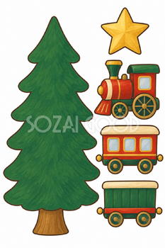 汽車のツリー｜クリスマス工作の無料イラスト素材 111831