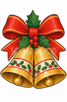 大きなクリスマスベル｜クリスマス壁面飾りの無料イラスト素材 111890
