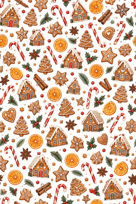 お菓子の家とクッキーの包装紙 お菓子の家とクッキーの包装紙
