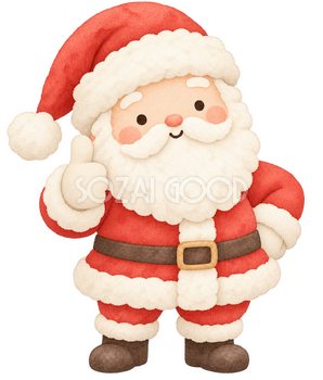 親指を立てるサンタ｜クリスマスの無料イラスト素材 112444