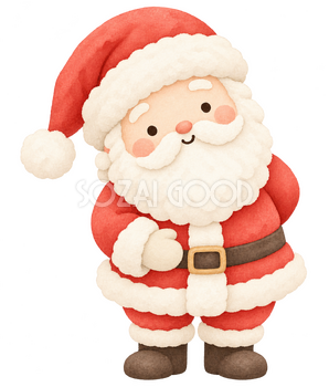 会釈するサンタ｜クリスマスの無料イラスト素材 112449