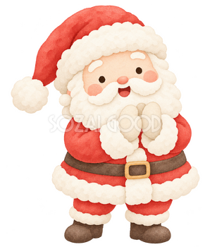 拍手するサンタ｜クリスマスの無料イラスト素材 112451