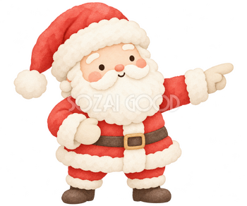 右を指差すサンタ｜クリスマスの無料イラスト素材 112460