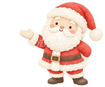 左を案内するサンタ｜クリスマスの無料イラスト素材 112461