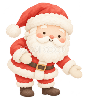 下を案内するサンタ｜クリスマスの無料イラスト素材 112463