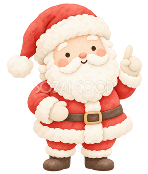 指を立てて説明するサンタ｜クリスマスの無料イラスト素材 112476