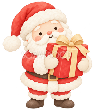 贈り物を抱えるサンタ｜クリスマスの無料イラスト素材 112482
