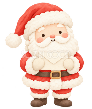 小さな手紙を差し出すサンタ｜クリスマスの無料イラスト素材 112486
