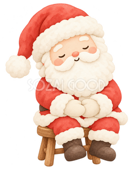 眠るサンタ｜クリスマスの無料イラスト素材 112542