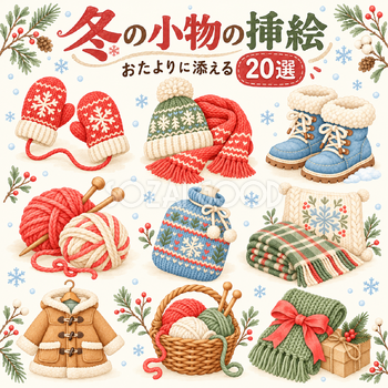 冬の小物の挿絵20選