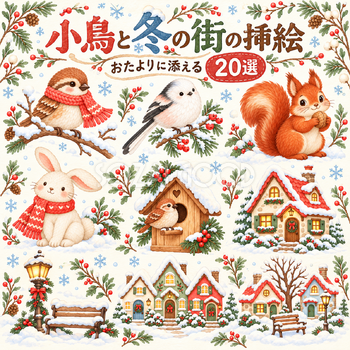小鳥と冬の街の挿絵20選