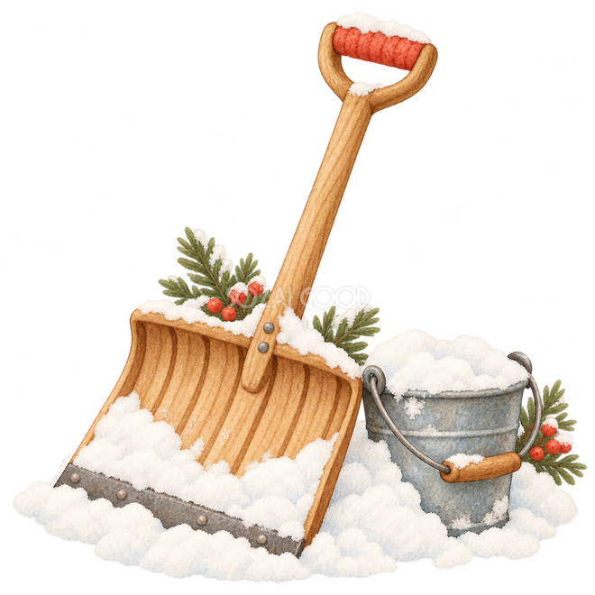 雪かき道具の挿絵