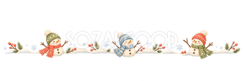 雪だるまの冬ライン｜冬のおたよりの無料イラスト素材 112632