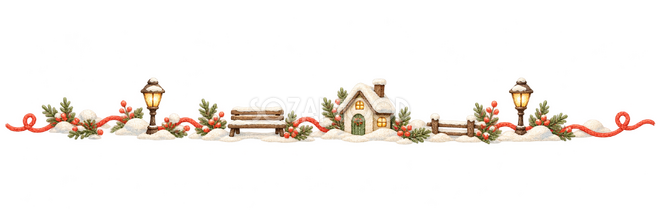 冬の街灯のライン