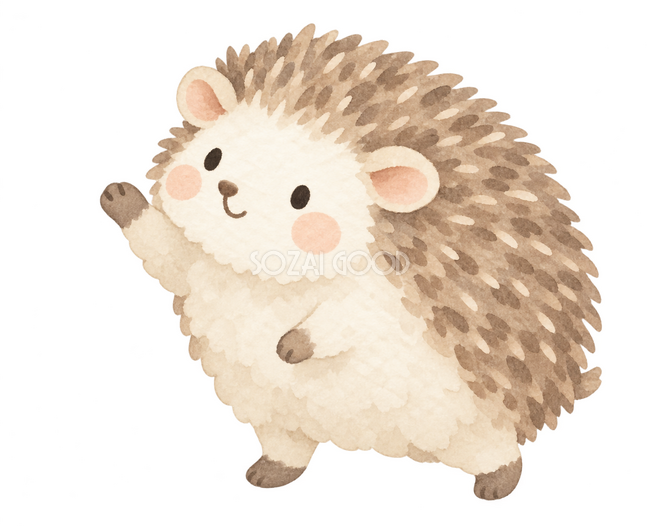 左上を指すハリネズミ 左上を指すハリネズミ