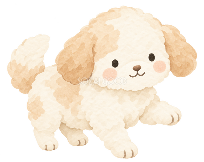 右へ手を差し出す犬