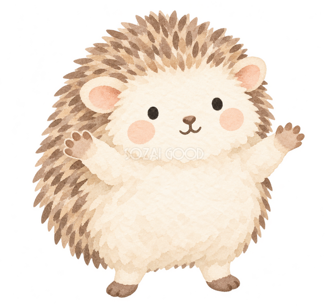 両手を広げて迎えるハリネズミ