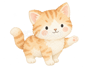 入口を案内して迎える猫｜やさしい水彩の無料イラスト素材 112736
