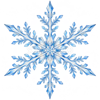 針先が細い雪の結晶｜冬の飾りパーツの無料イラスト素材 112754