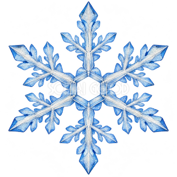 六角の中心を持つ雪の結晶｜冬の飾りパーツの無料イラスト素材 112755
