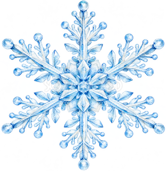 丸い粒を添えた雪の結晶｜冬の飾りパーツの無料イラスト素材 112757