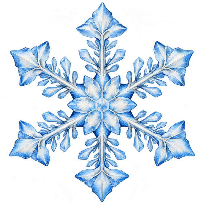 星が広がる雪の結晶