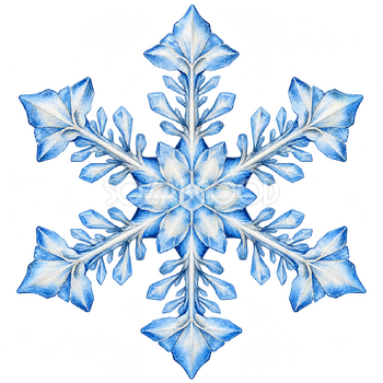 星が広がる雪の結晶｜冬の飾りパーツの無料イラスト素材 112758