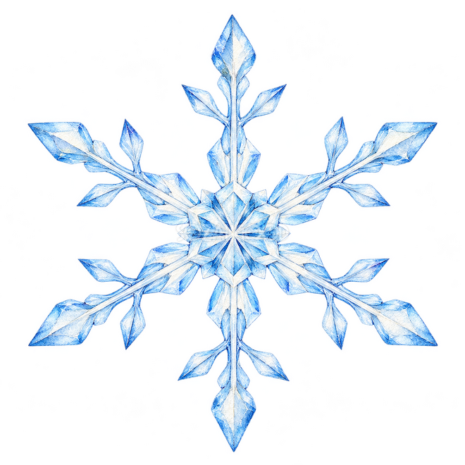 すっきり細い雪の結晶