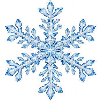 先が三つに分かれた雪の結晶｜冬の飾りパーツの無料イラスト素材 112760