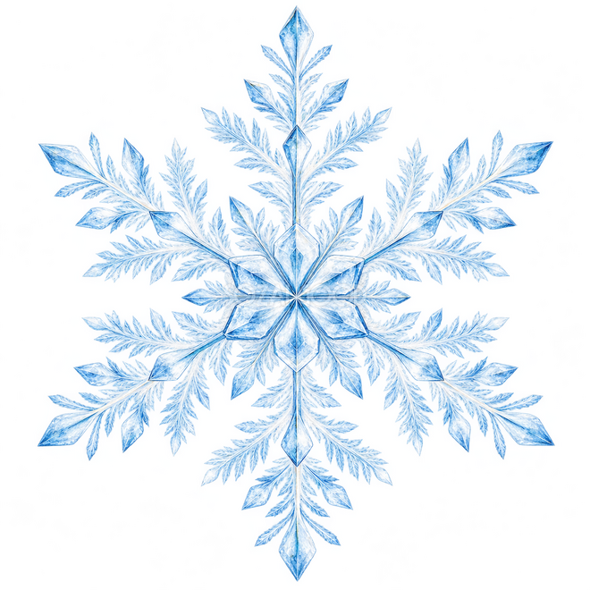 羽根のような雪の結晶