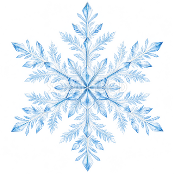 羽根のような雪の結晶｜冬の飾りパーツの無料イラスト素材 112763