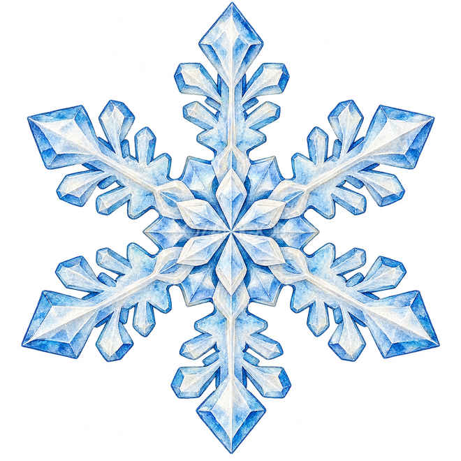 短い枝の雪の結晶