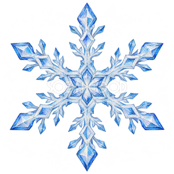 ひし形が連なる雪の結晶｜冬の飾りパーツの無料イラスト素材 112765
