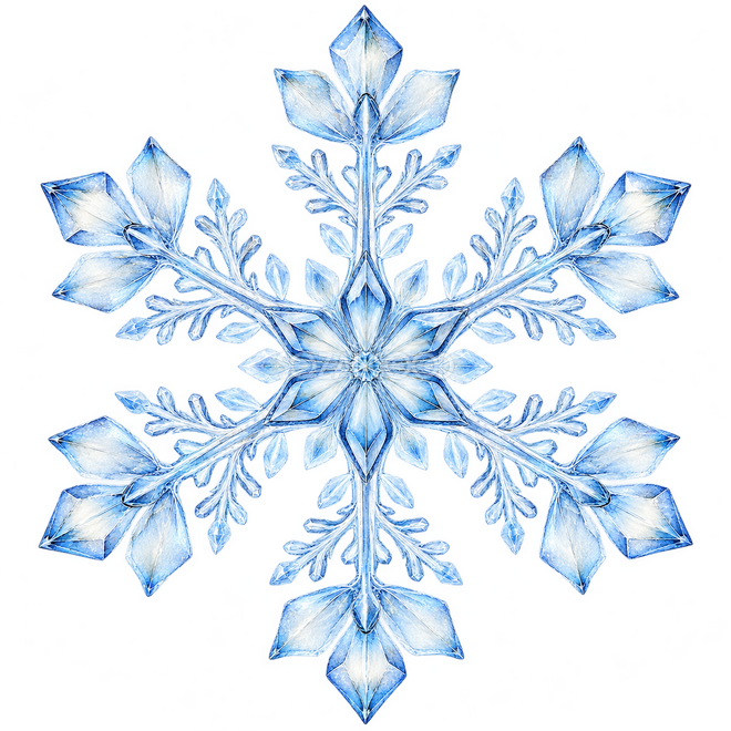 花びら形の雪の結晶
