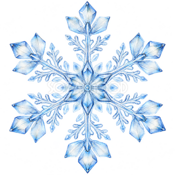 花びら形の雪の結晶｜冬の飾りパーツの無料イラスト素材 112766