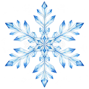 二段の枝がある雪の結晶｜冬の飾りパーツの無料イラスト素材 112767