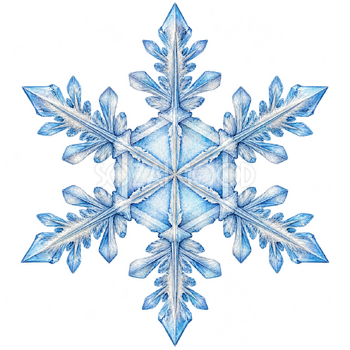 角が透ける雪の結晶｜冬の飾りパーツの無料イラスト素材 112768