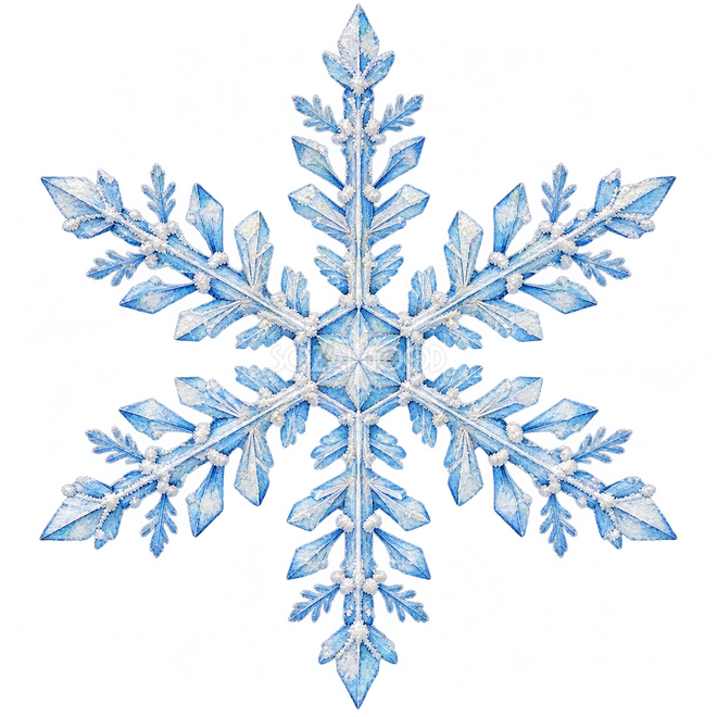 細かな霜の雪の結晶