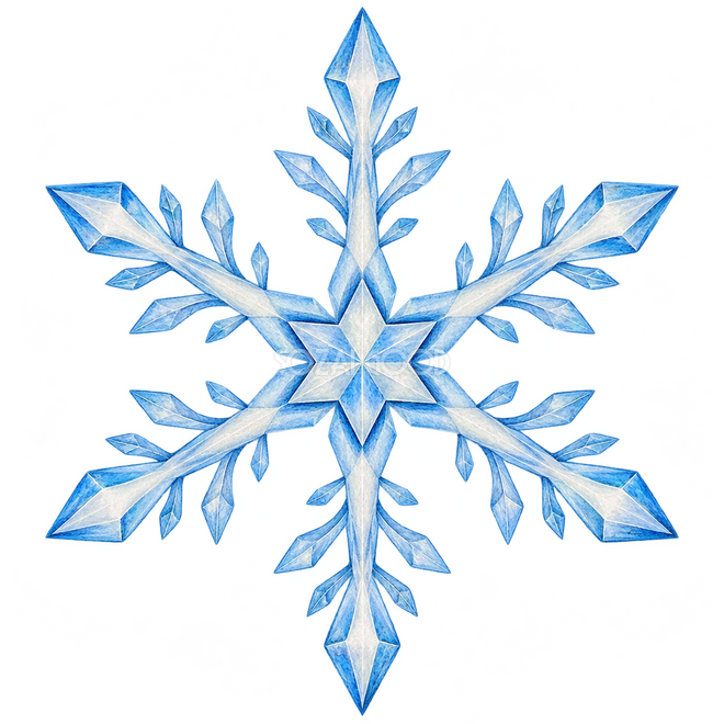 六つの星先の雪の結晶