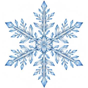 枝先が重なる雪の結晶｜冬の飾りパーツの無料イラスト素材 112771