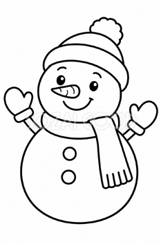 雪だるまの塗り絵｜冬の無料イラスト素材 112977