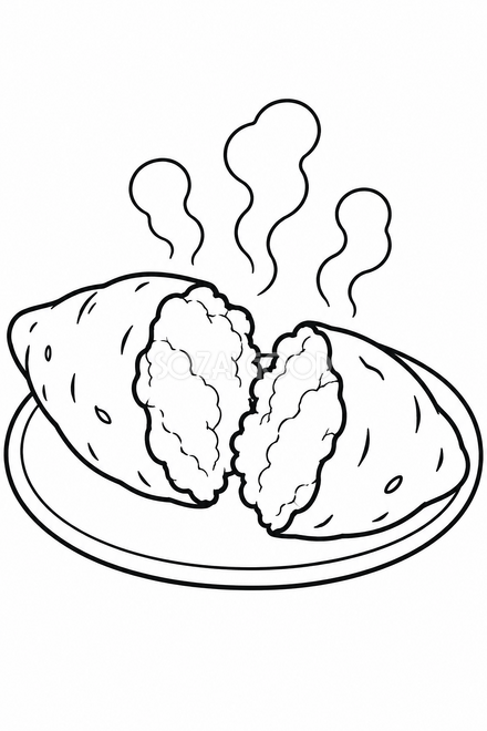 焼きいもの塗り絵 焼きいもの塗り絵