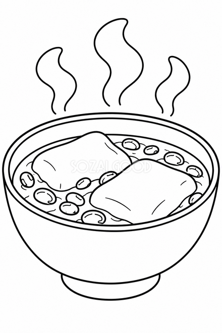 おしるこの塗り絵