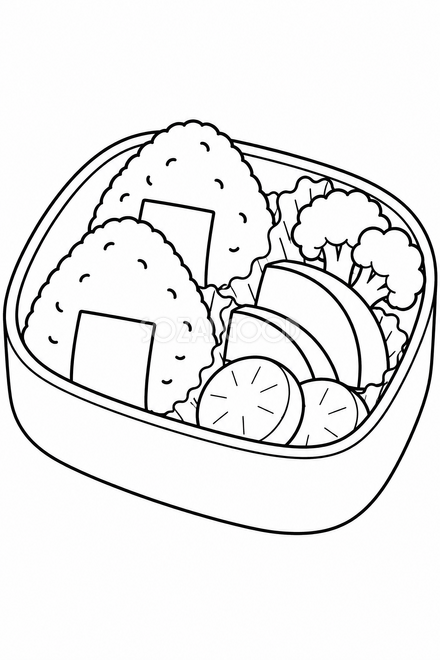 冬のお弁当の塗り絵 冬のお弁当の塗り絵