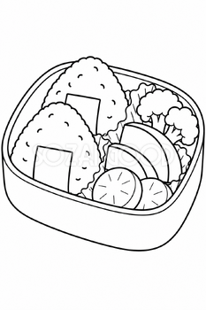 冬のお弁当の塗り絵｜冬の無料イラスト素材 112999