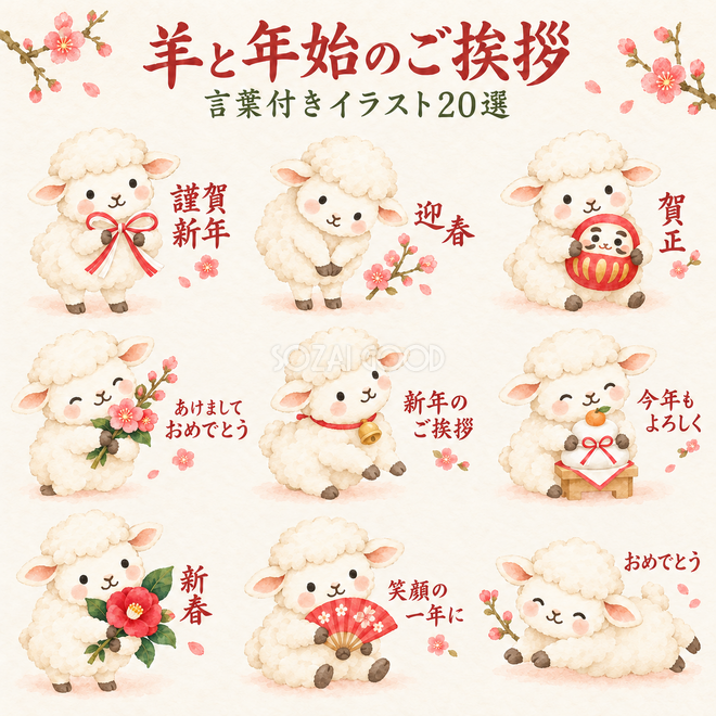 羊と丁寧な年始の挨拶20選