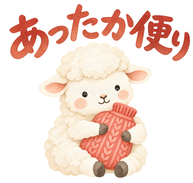 「あったか便り」の文字と羊
