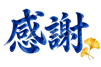 「感謝」の文字｜無料イラスト素材 113178