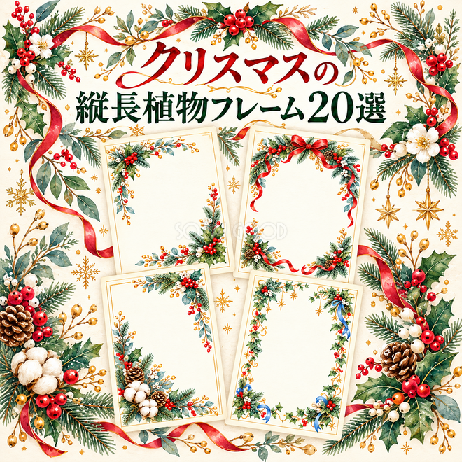クリスマスの縦長植物フレーム20選 クリスマスの縦長植物フレーム20選